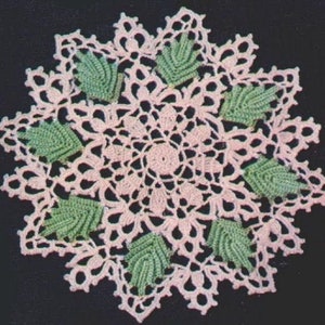 Crochet lace Doily Pattern, vintage PDF Instant Digital, retro pattern of Victorian Crochet ornament, wedding Motifs, leaf doily