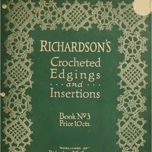Filet Crocheted Edgings and Insertions Book 1916, Vintage PDF Pattern Instant Digital Download, retro crochet e-Book, antique crochet PDF