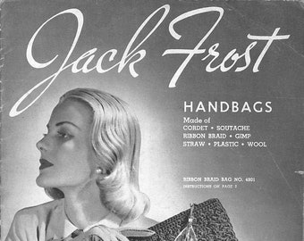 Handbags Book 1940 by Jack Frost, Vintage PDF Pattern Instant Digital Download, retro crochet e-Book Instructions Projects, crochet Bags PDF
