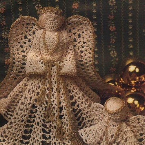 Vintage Crochet Patterns Two Lace Angels PDF Instant Digital - Etsy