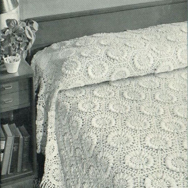 Crochet Bedspread Pattern, vintage crochet PDF Instant Digital, victorian crocheted Blanket, wedding crochet Motif, crochet lace Bedspread