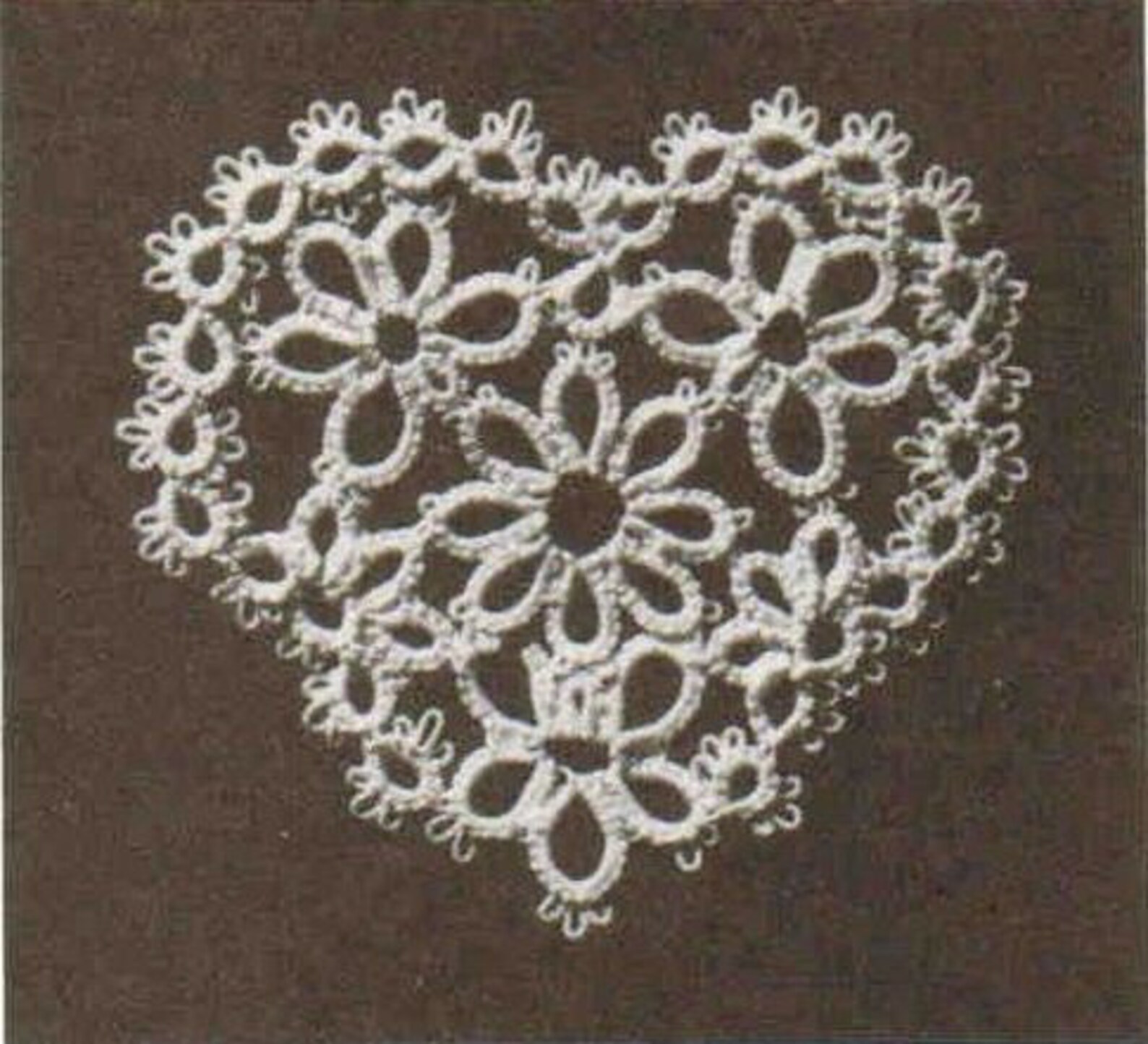 Tatting Heart Six Patterns, PDF Instant Digital Download, Tatted Valentine's Day, Shuttle Lace