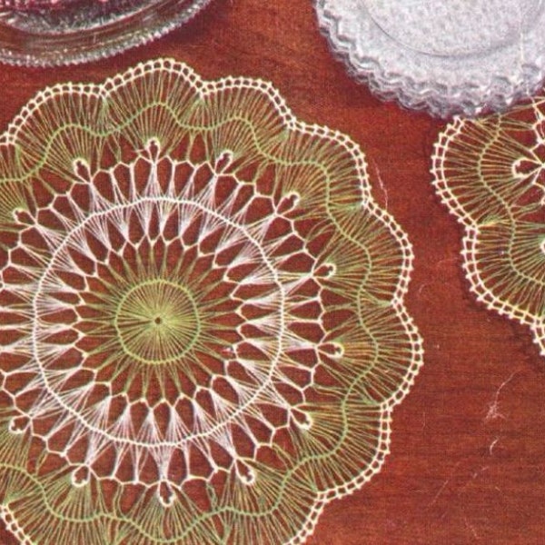 Hairpin lace Doily pattern, vintage PDF Instant Digital, vintage Victorian Crochet, round wedding Motifs, centerpiece doily pattern, 1950s