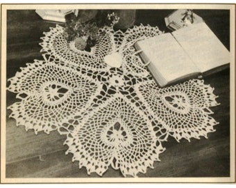 Vintage Crochet Pattern lace Doily, Heart ornament, PDF Instant Digital, Patterns of Victorian Crochet, wedding lace Motifs, Valentine's Day