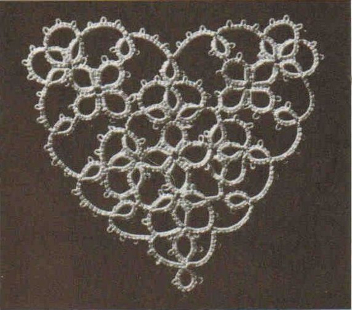 Vintage Tatting Heart Pattern PDF Instant Digital Download Etsy