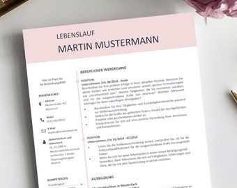 Simple and innovative application template for MS Word in A4 Voraleg CV and cover letter