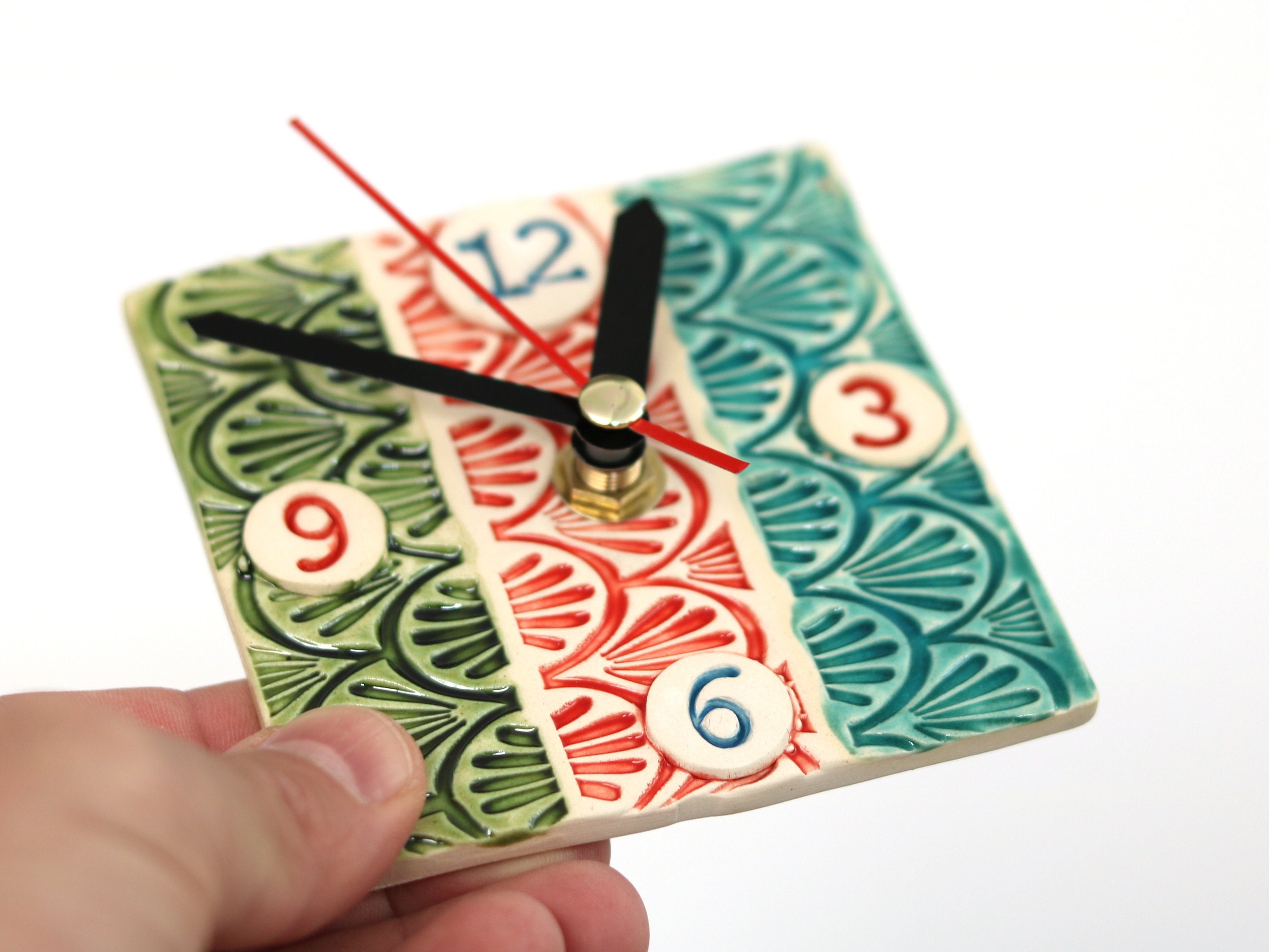 Ceramic Wall Clock Handmade Pottery Gift Art Clock Home Etsy UK