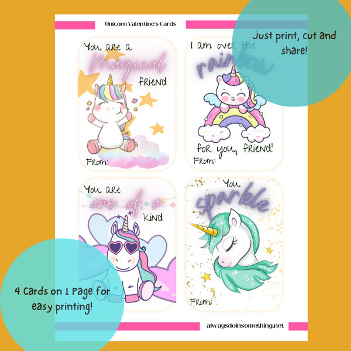 Kids Valentines Day Cards Printable Kids Valentines Day Cards Digital ...