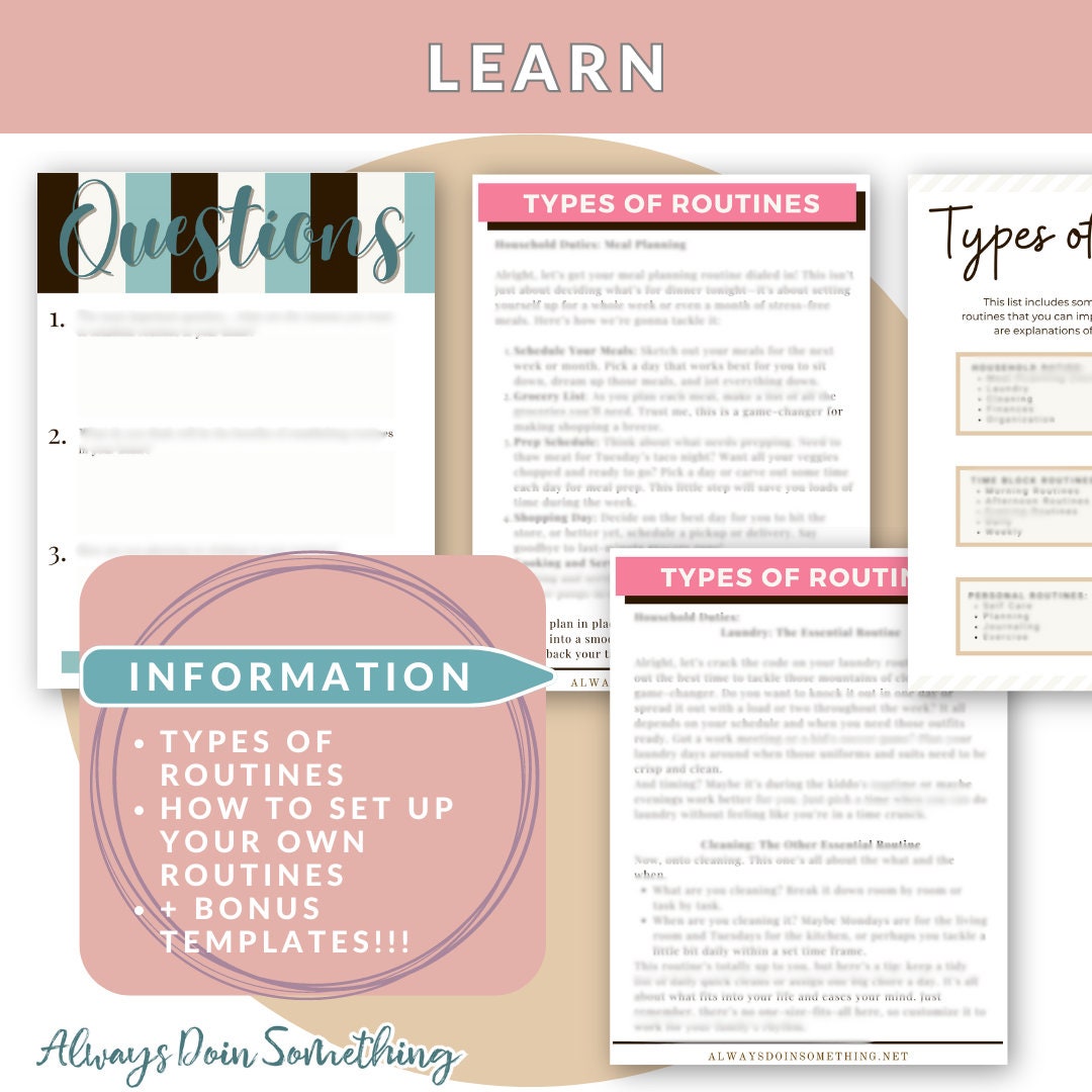 Printable Ultimate Routines Workbook & Templates – Organize Your Life ...