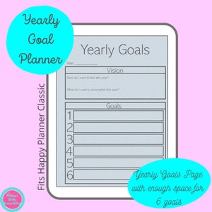 Yearly Goal Planning Printables | Goal Planner | Goal Setting | Happy ...