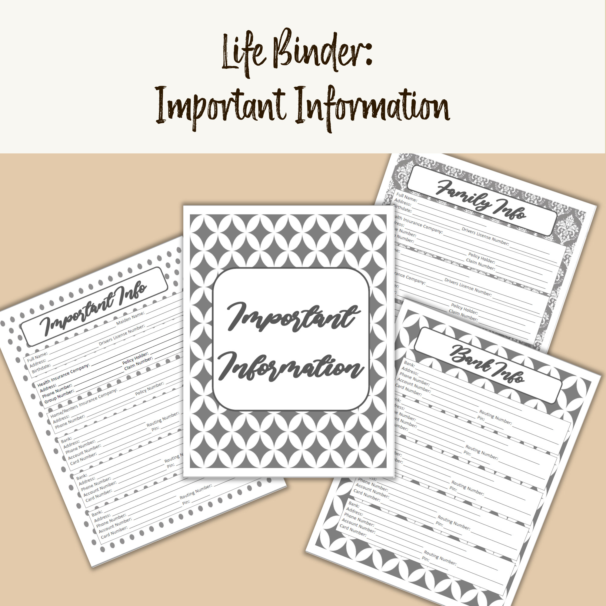 Life Binder Printable | Home Management Binder | Home Management ...