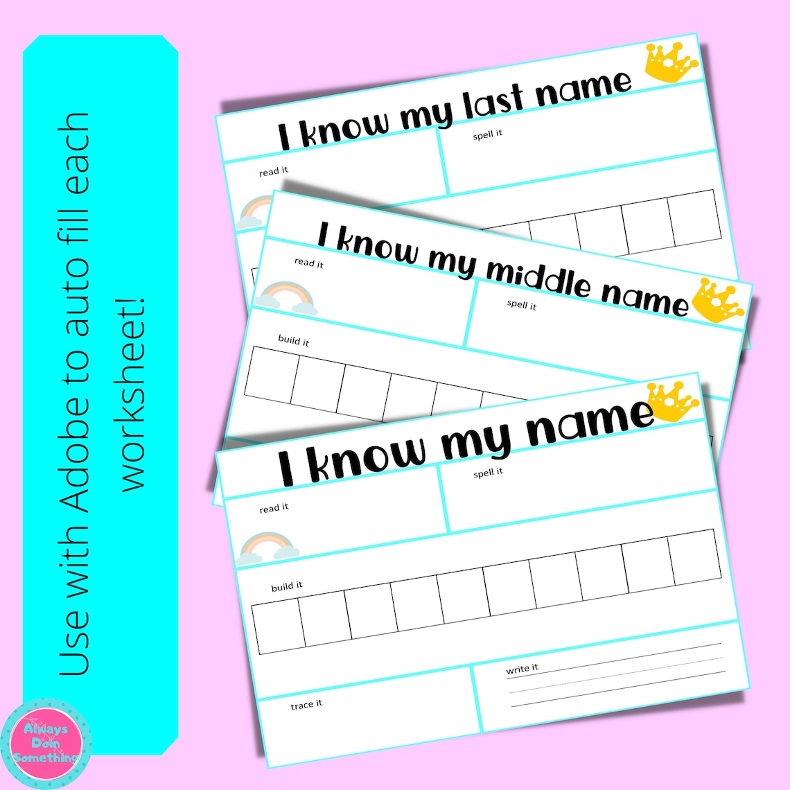 Dry Erase Name Mat Name Practice Printable Editable Name Etsy