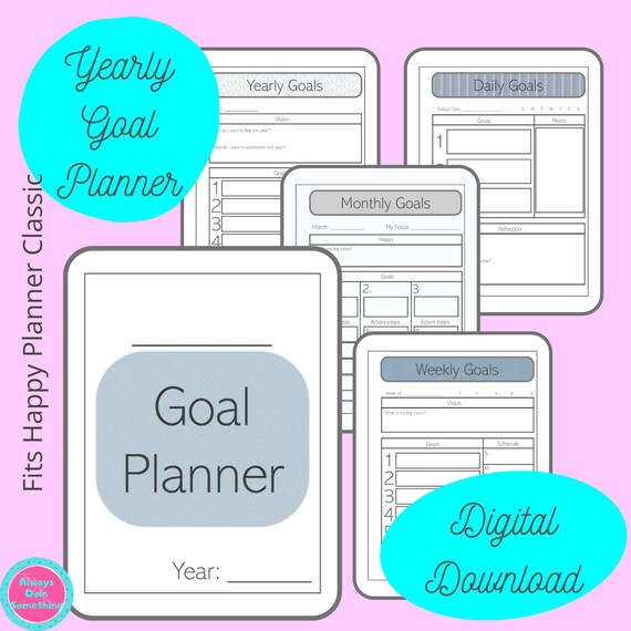 Yearly Goal Planning Printables Goal Planner Goal Setting | Etsy