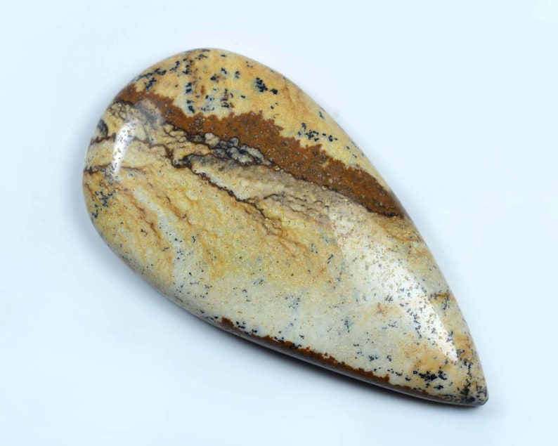 Natural Picture Jasper Pear Shape Cabochon Picture Jasper Gemstone Picture Jasper Gemstone 42Cts 44x22x5mm #538