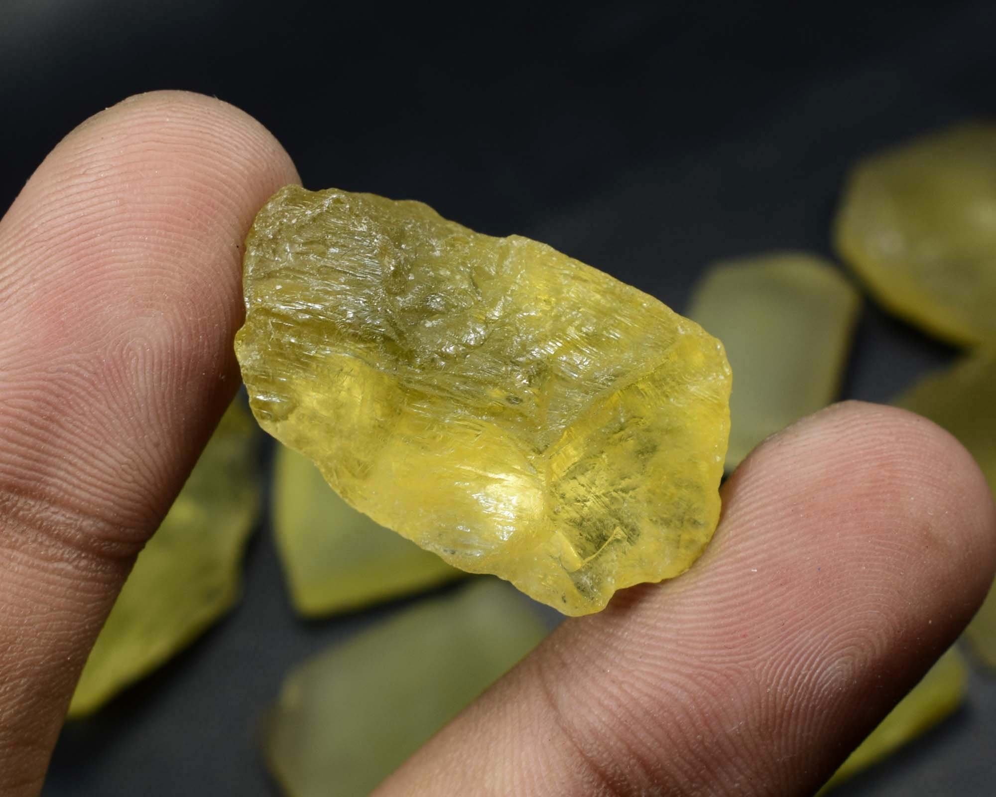 Lemon Quartz Gemstone Rough Yellow Quartz Whoesale Gemstone Etsy