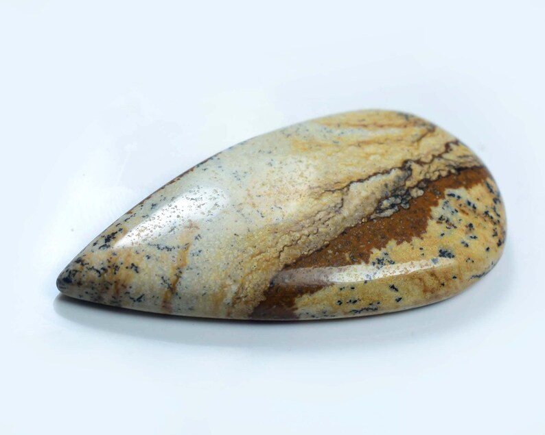 Natural Picture Jasper Pear Shape Cabochon Picture Jasper Gemstone Picture Jasper Gemstone 42Cts 44x22x5mm #538