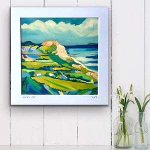 Golden Cap, Dorset, Oil Painting,HAND SIGNED, Print, Jurassic Coast, , Gift For Him, Gift For Her, Anniversary, Wedding, Birthday, Holiday