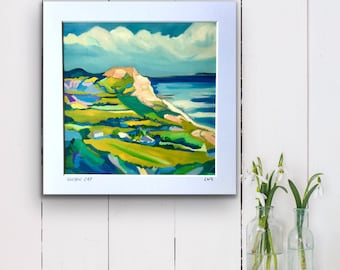 Golden Cap, Dorset, Oil Painting,HAND SIGNED, Print, Jurassic Coast, , Gift For Him, Gift For Her, Anniversary, Wedding, Birthday, Holiday