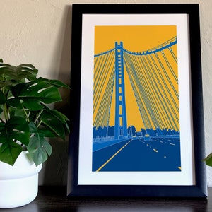 Bay Bridge | Oakland, CA | Poster | Bay Area| landmarks | Warriors | bridge art print