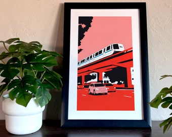 BART | Oakland, CA | Poster | Bay Area| landmarks | Bay Area Rapid Transit | Public Transportation | Housewarming Gift