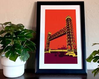 Fruitvale Railroad Bridge | Alameda, CA | Poster | Bay Area| landmarks | Bay Area Historic Bridge Art | Housewarming Wall Art