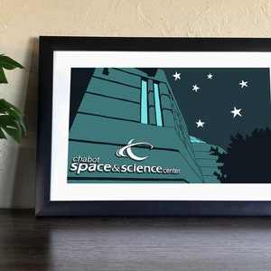 Chabot Space and Science Center | Oakland, CA | Poster | Bay Area| landmarks | night sky