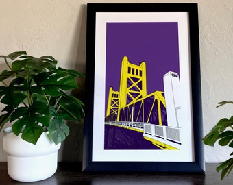 Tower Bridge | Sacramento, CA | Poster | Bay Area| American road trip