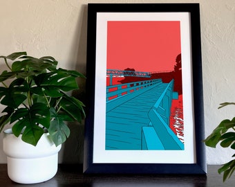 Bay Farm Bridge | Alameda, CA | Poster | Bay Area| Walking Path | Island