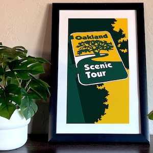 Oakland Scenic Tour | Poster | Oakland, CA | road trip | road sign |