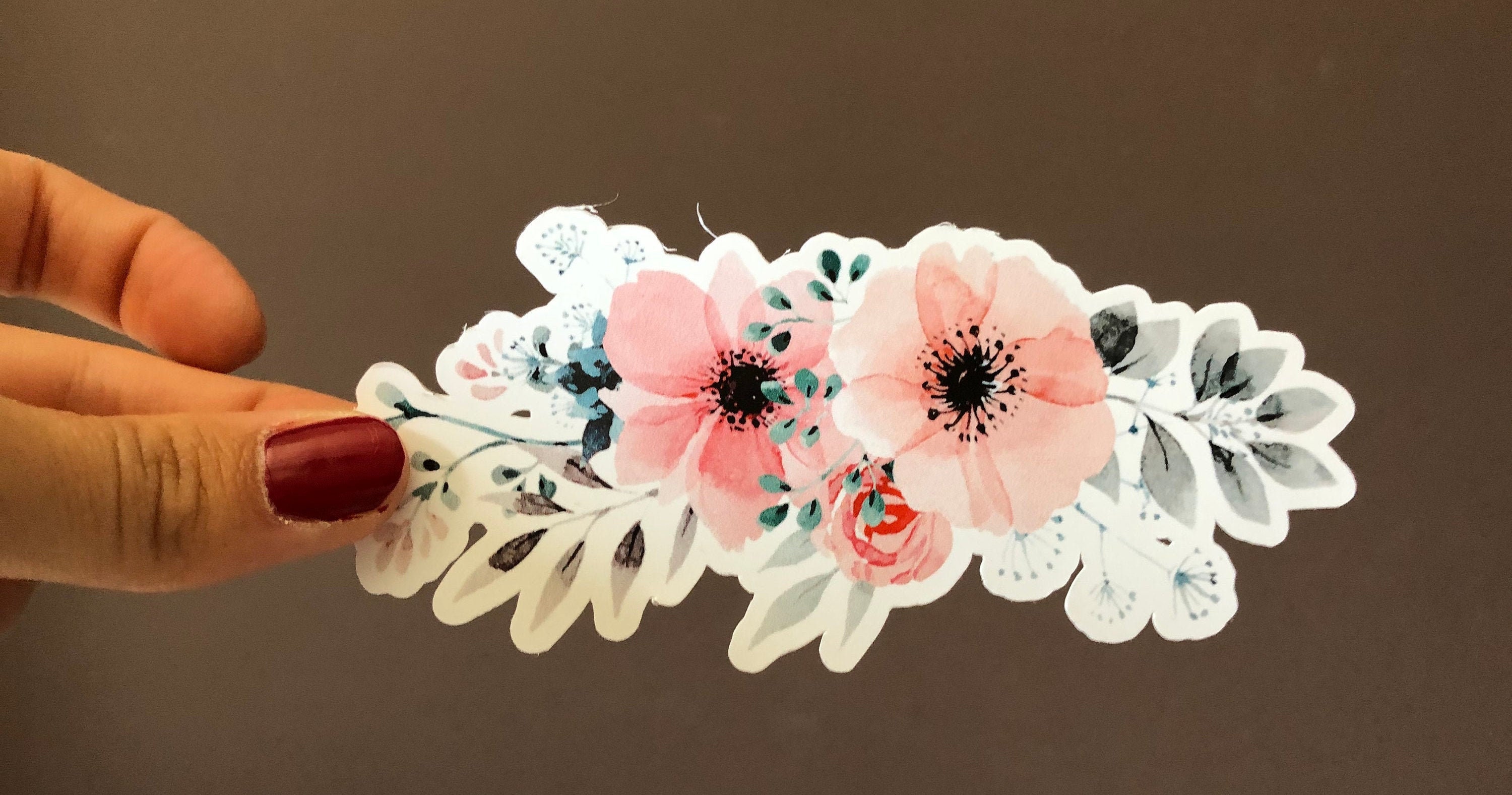 Flower/Floral Vinyl Decal Sticker Permanent Waterproof Etsy