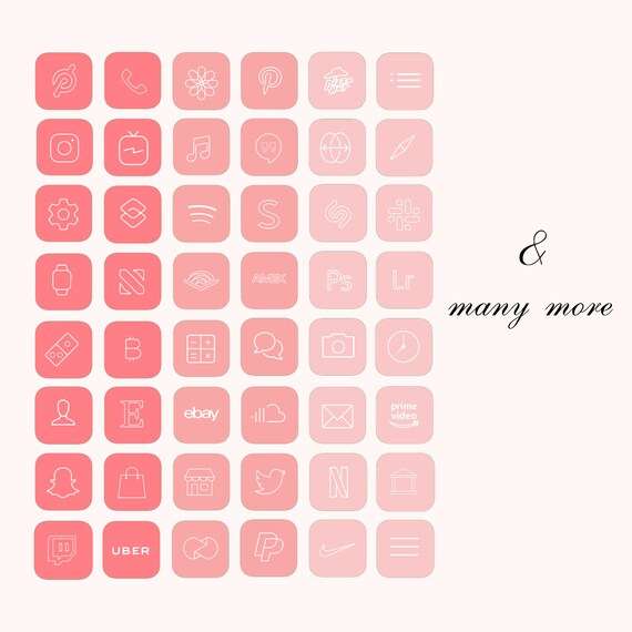 660 Peach App Icons Cute Pink Aesthetic Icons Custom Iphone Etsy