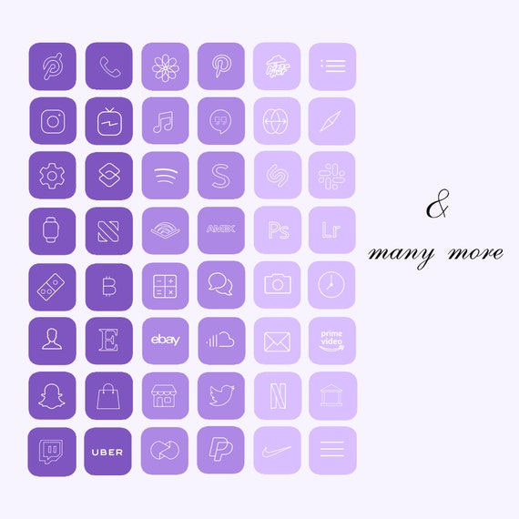 660 Lavender App Icons Purple Aesthetic Icons Lilac Violet Etsy