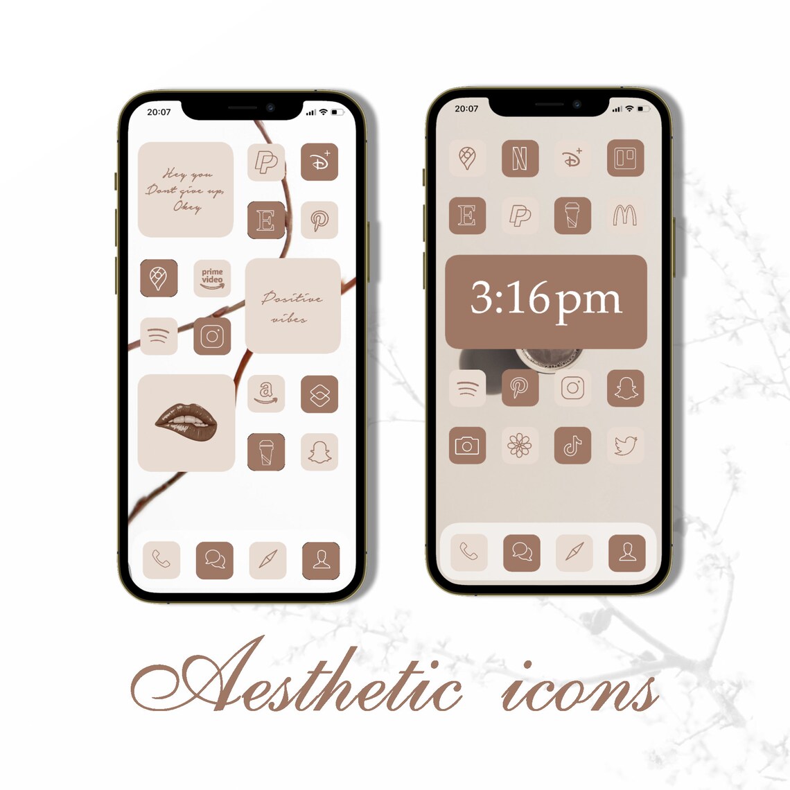 IOS 14 App Icons Dark Brown Modern Minimalist Coffee Cream IOS 14 App Icons Dark Brown Modern Minimalist Coffee Cream