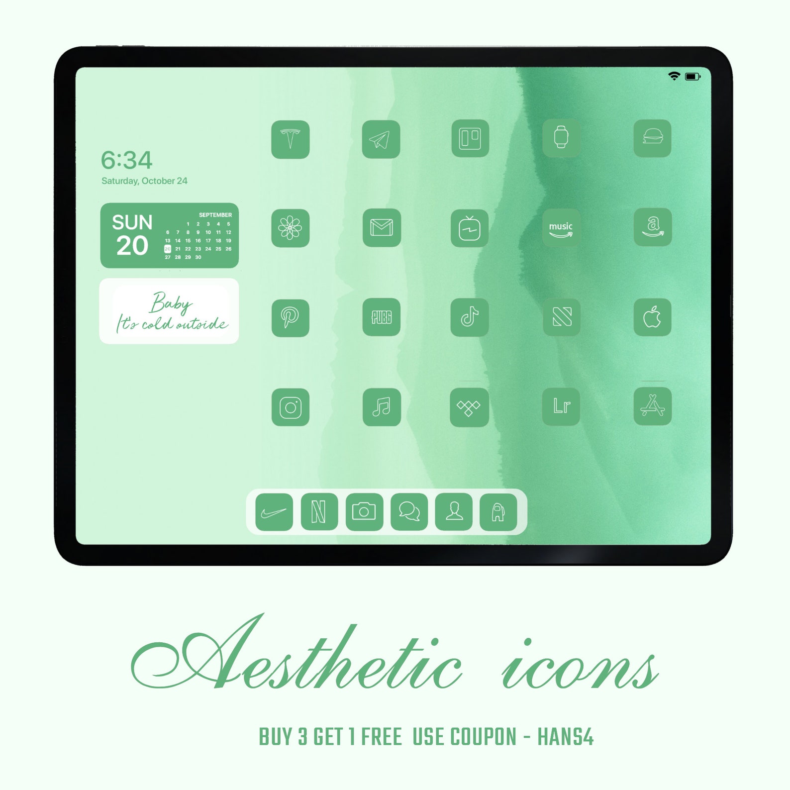 660 Mint App Icons Sage Green Aesthetic Icons Custom Mint Etsy
