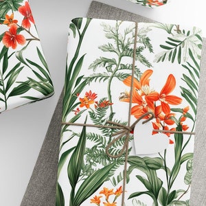 Wrapping Papers - Botanical Floral Vintage Flower Gift Wrap for Mama, Women, Botanical Wrapping Paper