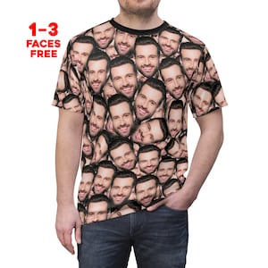 Crazy Face Unisex T-shirt, Personalized Face Shirt, Best Friend Birthday Gift, Girlfriend Gift, Boyfriend Gift, Custom Gift Faces On Shirt