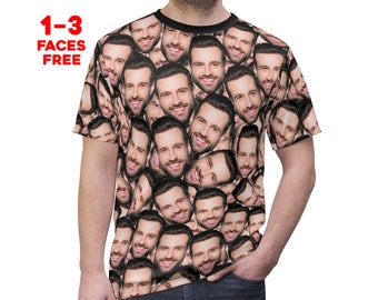 Crazy Face Unisex T-shirt, Personalized Face Shirt, Best Friend Birthday Gift, Girlfriend Gift, Boyfriend Gift, Custom Gift Faces On Shirt