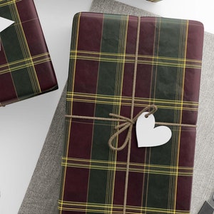 Wrapping Papers, Traditional Christmas Plaid Holiday Gift Wrap, Check Tartan Gift Wrapping Paper, Green Christmas Wrapping Paper