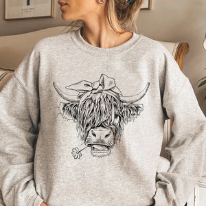 Cute Cow Shirt or Sweatshirt, Heifer Sweatshirt, Highland Cow Shirt, Cow Gifts For Her, Farm T-shirt, Ranch Tee, Farmer, Cowgirl