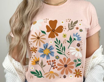 Wildflower Tshirt, Wild Flowers Shirt, Floral Tshirt, Flower Shirt, Gift for Women, Ladies Shirts, Best Friend Gift