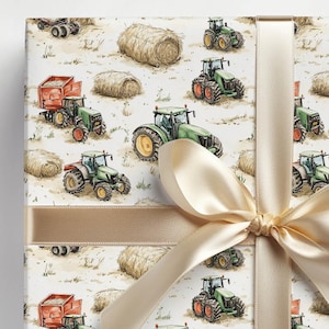 Tractor Gift Wrap, Farmer Wrapping Papers, Wrapping Paper Set, Holiday Gift Wrap, Christmas Wrapping Paper, Birthday Wrapping Paper