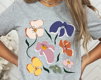 Flower Shirt, Gift For Her, Flower Shirt Aesthetic, Floral Graphic Tee, Floral Shirt, Flower T-shirt, Wild Flower Shirt, Wildflower T-shirt