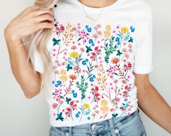 Wildflower Tshirt, Wild Flowers Shirt, Floral Tshirt, Flower Shirt, Gift for Women, Ladies Shirts, Best Friend Gift