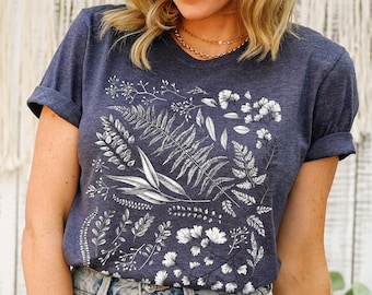 Botanical Shirt, Vintage T-shirt, Flower T shirt, Tee, Vintage Botanical, Botanical Print, Vintage Flower Shirt, Graphic Tshirt, Wildflower