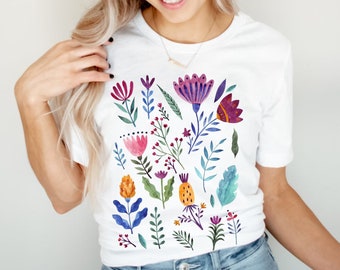 Wildflower Tshirt, Wild Flowers Shirt, Floral Tshirt, Flower Shirt, Gift for Women, Ladies Shirts, Best Friend Gift