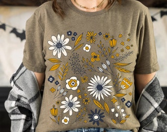 Wildflower Tshirt, Wild Flowers Shirt, Floral Tshirt, Flower Shirt, Gift for Women, Ladies Shirts, Best Friend Gift