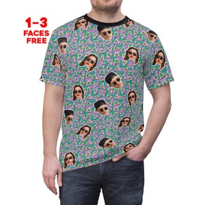 Crazy Face 90&#39;s Retro T-shirt, Unisex Personalized Face Shirt, Best Friend Birthday, Girlfriend, Boyfriend Gift, Custom Gift Faces On Shirt