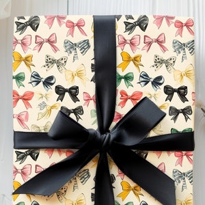 Bow Gift Wrapping Paper, Bow Wrapping Rolls, Wrapping Supplies for Birthdays, Christmas, Holidays, Presents, Craft Projects