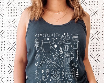 Adventure Tank Top, Adventure Tank Shirt, Camping Tank Top Tee, Mountain Tank, Hiker Tank Top, Nature Lover, Camping Gift, Vacation