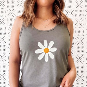 Retro Floral Daisy Tank Top, Wild Flowers Tank, Floral Hippie Tank Top, Flower Shirt, Gift for Women, Ladies Tank, Best Friend Gift